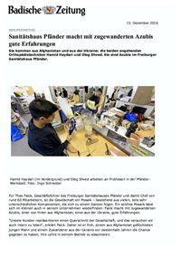 Sanitätshaus Pfänder Jobs Karriere Ausbildung