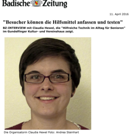 Sanitätshaus Pfänder Presseclipping Hilfsmittel im Alltag